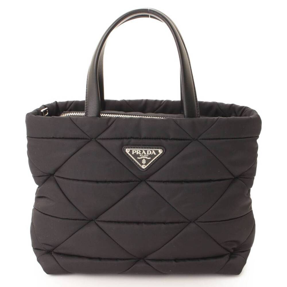 Prada Padded Quilted Tote Bag Black